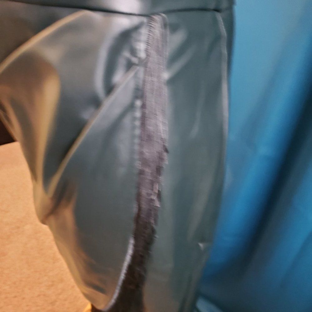 Fringe Forest Green Faux Leather Skirt 2XL - Picture 3 of 8